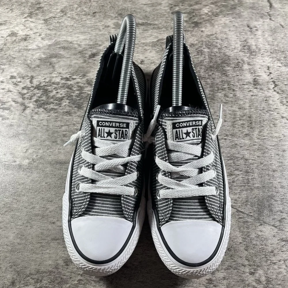Converse Black and White Striped Sneakers - Picture 5 of 9